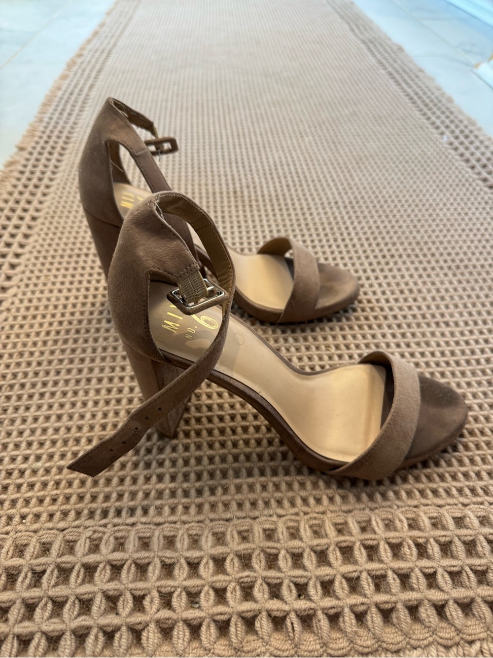 Mix No. 6 Brown Suede Ankle-Strap High Heels